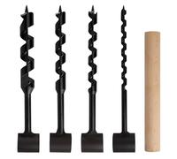 Qivine Lot de 5 Tariere Manuelle, Tarière à Bois Manuelle en Acier au Carbone, Foret Hélicoïdale, pour Aventure Extérieure, Camping, Travail du Bois