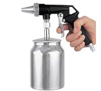 Qivine Pistolet Sablage, Sableuse Pneumatique avec Buse de 6 mm, Sableuse avec Réservoir de Sable de 1L, Pression Max. 6,2 Bar, Consommation d'Air 198 l/min, pour Nettoyer la Rouille et la Saleté