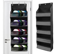 Qivine Porte-Casquette Mural pour 72 Casquettes, Support de Chapeau avec 3 Trous Auto-Adhésifs pour Porte/Mur