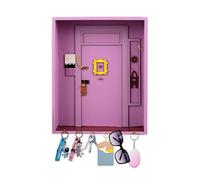 Qivine Porte Clé Mural en Bois à 6 Crochets Porte Clef Mural Bois Friends Monica's Door Boite a Clef Decorative pour Mur Salon et Bureau pour Les Amateurs de Séries Télévisées (Pourpre)