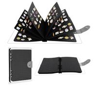 Qivine Présentoir à Épingles en Feutre pour Badge, Présentoir à Épingles en Velours avec Couvercle en PVC Transparent, peut Contenir 350 Épingles, pour Épingles et Médailles à Collectionner (Noir)