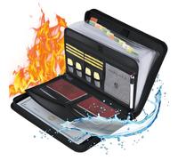 Qivine Range Document Ignifuges et Imperméables 35,5cmx26cmx4,1cm Porte Document avec 13 Poches Résiste à 2200°F Revêtement de Silicone Pour Passeports Documents Argent