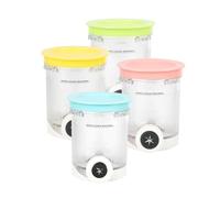 Qivine Récipients Compatible avec Ninja Swirl, 480 ml Pintes et Couvercles pour Machine à Crème Glacée Ninja NC700 NC701, avec Couvercle et Buses, Sans BPA et Lave-Vaisselle (4 Pièces Coloré)