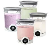 Qivine Récipients Compatible avec Ninja Swirl, 480 ml Pintes et Couvercles pour Machine à Crème Glacée Ninja NC700 NC701, avec Couvercle et Buses, Sans BPA et Lave-Vaisselle (4 Pièces)