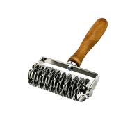 Qivine Rouleau à Losanges Pizza Lattice Cutter Roller, Rouleau Coupe-pâtes en Acier Inoxydable, Pâte Lattice Rouleau Cutter avec Manche en Bois, pour les Biscuits et la Pâte, 13.3 * 20.5CM