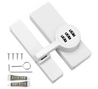 Qivine Serrure Porte Coulissante, Réglable 180° Verrou Porte Coulissante avec Code NuméRique, Alliage de Zinc Loquet Fermeture Baie pour Portes Coulissantes, Armoires, Penderies (Blanc)