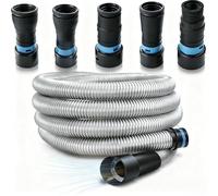 Qivine Shop Vac Hose - Tuyau de collecte de poussière humide/sèche, tuyau d'aspirateur rigide avec 6 adaptateurs pour outils électriques et ponceuse, compatible avec Dewalt DW6182, Ridgid R8606B