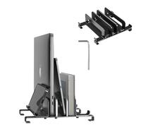 Qivine Support Ordinateur Portable Vertical, Support PC Portable Bureau avec 3 Fentes, Laptop Stand Réglable, Anti-Rayures et Antidérapant, pour Tablette Calculatrice