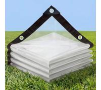 QIVNLUMU Bâche Transparente avec œillets, 160 g/m², 3,5x3m | Imperméable en PE-HD, bords renforcés et lumière préservée pour terrasse, serre, mobilier de jardin et abri