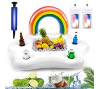 Qivra 4pcs Porte Gobelet Flottant Set, 90 * 55cm Bouee Porte Verre pour Piscine, Porte-Gobelets Gonflable Piscine pour Baignade Fêtes de Plage Eté