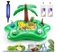 Qivra 4pcs Porte Gobelet Flottant Set, 90 * 55cm Bouee Porte Verre pour Piscine, Porte-Gobelets Gonflable Piscine pour Baignade Fêtes de Plage Eté