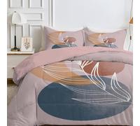 Qiwagu Couette 200x200 Imprimée Bohême, Couette 2 Personnes pour Lit 140x190 160x200, Couette Rose Réversible sans Housse, Chaud Garnissage 200GSM, Couette 4 Saisons avec 2 Taies d'oreiller