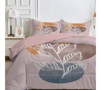 Qiwagu Couette 220x240 4 Saisons Rose, Couette Imprimée Bohême pour lit 2 Personnes, Couette Réversible sans Housse, Lavable en Machine, Couette Légère 200GSM avec 2 Taies d'oreiller