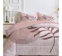 Qiwagu Couette 220x240 4 Saisons Rose, Couette Imprimée Bohême pour lit 2 Personnes, Couette Réversible sans Housse, Lavable en Machine, Couette Légère 200GSM avec 2 Taies d'oreiller