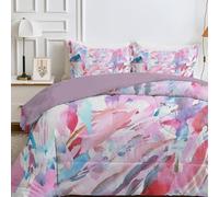Qiwagu Couette 4 Saisons 240x260 cm Couleur, Couette Imprimée Abstrait pour lit 2 Personnes, Couette Réversible sans Housse, Lavable en Machine, Couette Légère 200GSM avec 2 Taies d'oreiller