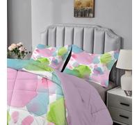 Qiwagu Couette Imprimée Abstrait, Couette 140x200 pour 1 Personne, Couette 4 Saisons 200GSM Legere et Chaude, Couette Couleur Réversible Lavable avec 1 Taie d'oreiller