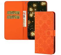 QIWEIQING Compatible avec Coque pour Samsung Galaxy S23 FE, Etui Samsung Galaxy S23 FE Cuir avec Magnetique, Housse Protection pour Samsung Galaxy S23 FE Case. Orange XCH