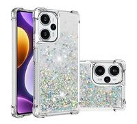 QIWEIQING Compatible avec Coque Xiaomi Redmi 12C, [Silver Back] Fille Silicone Paillette Glitter de Luxe Support，Liquide Gel Housse Etui de Protection pour Xiaomi Redmi 12C.Silver YBL