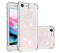 QIWEIQING Compatible avec iPhone 16e 2025 Liquide Étui Coque, Coque Paillette Liquide Housse Glitter Transparente Protection Flexible Etui pour iPhone 16e 2025.Silver Pink YBL