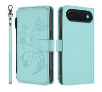 QIWEIQING Compatible avec iPhone 17 Air 6.5" Coque Protection Élégant 3D Effet Peint Premium PU Portefeuille Étui en Cuir Flip Stand Shell Bumper Housse pour iPhone 17 Air 6.5".Vert DLH
