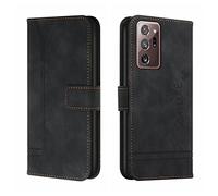 QIWEIQING Compatible avec Samsung Note 20 Ultra Coque, Flip Cuir Housse de Protection Stand Fonction Sécurité Magnétique Boucle Wallet Coque Flip pour Galaxy Note 20 Ultra. Black HX