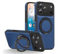 QIWEIQING Coque Anneau Rotatif à 360 Degrés pour iPhone 17 Pro Compatible avec MagSafe, Housse Étui Fine Antichoc avec Magnétique Support Porte-Anneau pour iPhone 17 Pro. Bleu YSX