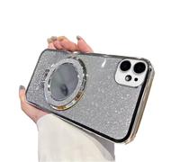 QIWEIQING Coque Compatible avec iPhone 16e 2025, Brillant Dégradées Paillette Design Housse Rotation Bague Béquille Silicone TPU Souple Protection Etui pour iPhone 16e 2025. Silver DSZ