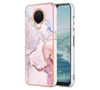 QIWEIQING Coque Compatible avec Nokia G20 / Nokia G10 Marbre Coque, Silicone Paillette Antichoc Flexible Housse de Protection en TPU Marbre Motif Nokia G20 / Nokia G10 Case.Rose Gold YBD