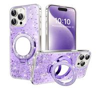 QIWEIQING Coque pour iPhone 12 Mini Magnetique with Miroir Makeup, Paillettes Housse Glitter, Protection Camera Fine Antichoc Souple Silicone Etui pour iPhone 12 Mini 5.4". Purple DJM