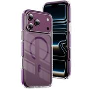 QIWEIQING Coque pour iPhone 18 Pro Max Étui Transparente Clear MagFit Cerise-CT