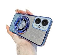 QIWEIQING Coque pour Redmi Note 8 Pro Glitter Aesthetic Etui avec Mag-Safe Femme Homme Silicone Telephone Housse Design Luxe Fille Men TPU Etui Protection Case pour Redmi Note 8 Pro. Blue DS
