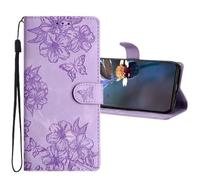 QIWEIQING Coque pour Samsung Galaxy A26, Housse PU Flip Cuir Portefeuille Etui avec Stand Support et Carte Slot, Motif 3D Téléphone Case Protection Cover pour Samsung A17 5G / A26. Pourpre XYH