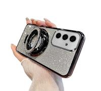 QIWEIQING Coque pour Samsung Galaxy A32 4G Glitter Etui, Compatible avec Mag-Safe, Glitter Coque de Protection Caméra Magnétique Antichoc en Fine TPU Souple Housse pour Galaxy A32 4G. Black DS