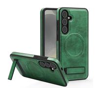 QIWEIQING Coque pour Samsung Galaxy S23 Magnétique avec Anneau Rotatif 180°Support Compatible avec Magsafe, Etui de Protection Antichoc Militaire Rigide Mince pour Samsung Galaxy S23. Vert WDZ