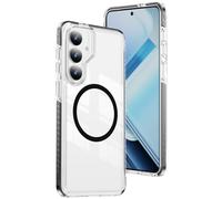 QIWEIQING Coque pour Samsung Galaxy S24 Plus, Compatible avec MagSafe, Anti-Jaunissement Clair Magnétique Étui de Téléphone Transparent Anti-Rayures Housse pour Samsung Galaxy S24 Plus. Noir CT