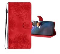 QIWEIQING Coque pour Xiaomi Redmi 13C 5G, Housse Porte Cartes Portefeuille Cuir Pochette Fermeture Magnétique Anti-Choc Étui à Rabat Compatible avec Xiaomi Redmi 13C 5G .Rouge XYH