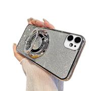 QIWEIQING Glitter Coque pour iPhone 12 Mini Magnet Aesthetic Flash Silicone Housse Femme Homme Glitter Paillettes Compatible avec Mag-Safe TPU Case pour iPhone 12 Mini 5.4". Silver DS