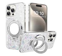 QIWEIQING Glitter Coque pour iPhone 13 Mini 5.4" Magnet Aesthetic Flash Silicone Housse Femme Homme Glitter Paillettes avec Miroir Makeup TPU Case pour iPhone 13 Mini 5.4". White DJM