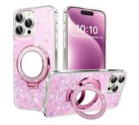 QIWEIQING Magnétique Coque pour iPhone 12 Mini avec Support with Miroir Makeup Coque Cordon de Collier Antichoc Magnétique Housse Réglable Case pour iPhone 12 Mini 5.4". Pink DJM