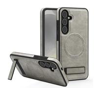 QIWEIQING Magnétique Coque pour Samsung Galaxy S22 Compatible avec MagSafe, Étui de Protection avec Anneau Support Intégré Housse Dos Antichoc Coque Aimantée pour Samsung Galaxy S22. Gris WDZ