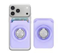 QIWEIQING Magnétique Portefeuille Compatible avec MagSafe pour iPhone 17/Air/16/15/14/13/12 Séries, pour Pixel 10 Séries, Porte-Cartes en PU, Stockez 1-2 Cartes, Violet Clair FKB