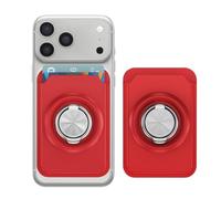 QIWEIQING Porte-Cartes Wallet Compatible avec MagSafe, Magnétique Portefeuille pour iPhone 17/16/15/14/13/12 Série Emportez avec Vous Votre Carte d'Identité et Votre Carte de Crédit, Rouge FKB