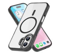 QIWEIQING pour iPhone 17 Transparente Coque, Etui Magnétique Hybrid Protection Antichoc de Grade Militaire avec Antichoc TPU, Dos Anti Rayures Housse de Téléphone pour iPhone 17 6.3". Noir BC