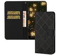 QIWEIQINGWH Compatible avec Coque pour Oppo A15 Rabat Étui, Oppo A15 Protection Housse en Cuir PU, Coques Portefeuille pour Oppo A15. Black XCH