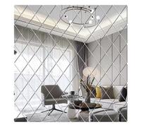 Qiwenr 17 Pcs Autocollants Décoratifs pour Miroirs, Miroir Autocollant Décoratifs, Miroir Adhésif, Peut être Utilisé dans Le Salon,Chambre à Coucher,Mur pour Augmenter la Luminosité IntéRieure(Argent)