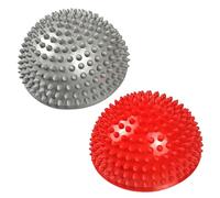 Qiwenr 2 Boule de Hérisson, Balles de Massage Sportif, Balle de Massage Boule Hérisson Pour et Adultes Pour Favoriser la Coordination et L'équilibre de L'entraînement Physique (Rouge + Argent)