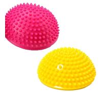Qiwenr 2 Boule de Hérisson, Balles de Massage Sportif, Balle de Massage Boule Hérisson Pour et Adultes Pour Favoriser la Coordination et L'équilibre de L'entraînement Physique (Rose + Jaune)