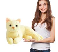 Qiwieod Animaux en Peluche Chat réaliste,Jouet de en Peluche pour Chat de Simulation - Décor innovant de Peluches de pour Le Bureau à Domicile, Cadeau d'anniversaire, de Noël, de fête des pour