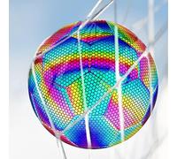 Qiwieod Ballon De Football Clignotant, Ballon De Football Réfléchissant Brillant, Ballon De Football Lumineux, Entraînement Brille dans Le Noir par La Lumière Réfléchissant Le Ballon De Football