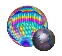 Qiwieod Ballon De Football Clignotant, Ballon De Football Réfléchissant Brillant, Ballon De Football Lumineux, Entraînement Brille dans Le Noir par La Lumière Réfléchissant Le Ballon De Football
